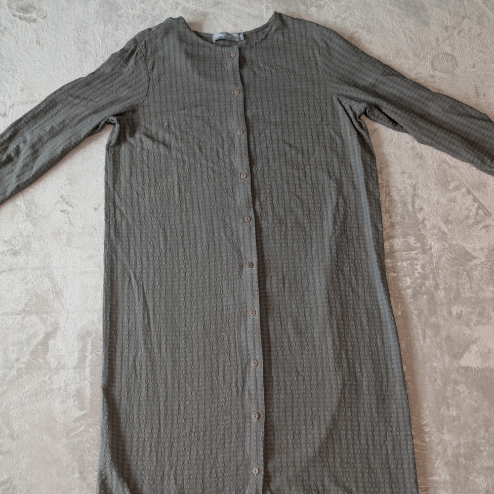 Solika Solene Shirtdress Green Modest Kaftan Granola Prairie Minimalist Sz M image 6